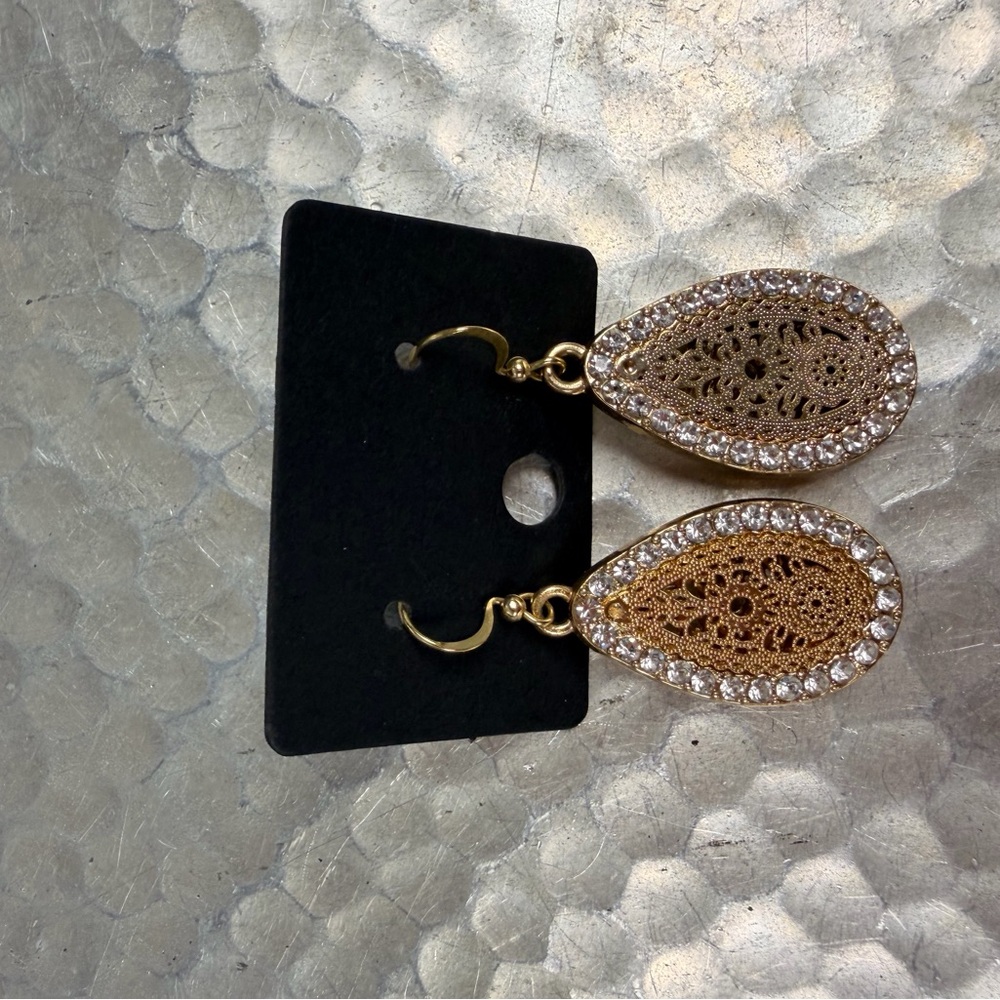 Intricate Gold and Silver Filigree Earrings